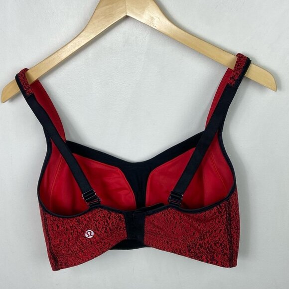 Lululemon Ta Ta‎ Tamer III Sports Bra Jacquard Red Power Luxtreme Supportive Top - Picture 10 of 10